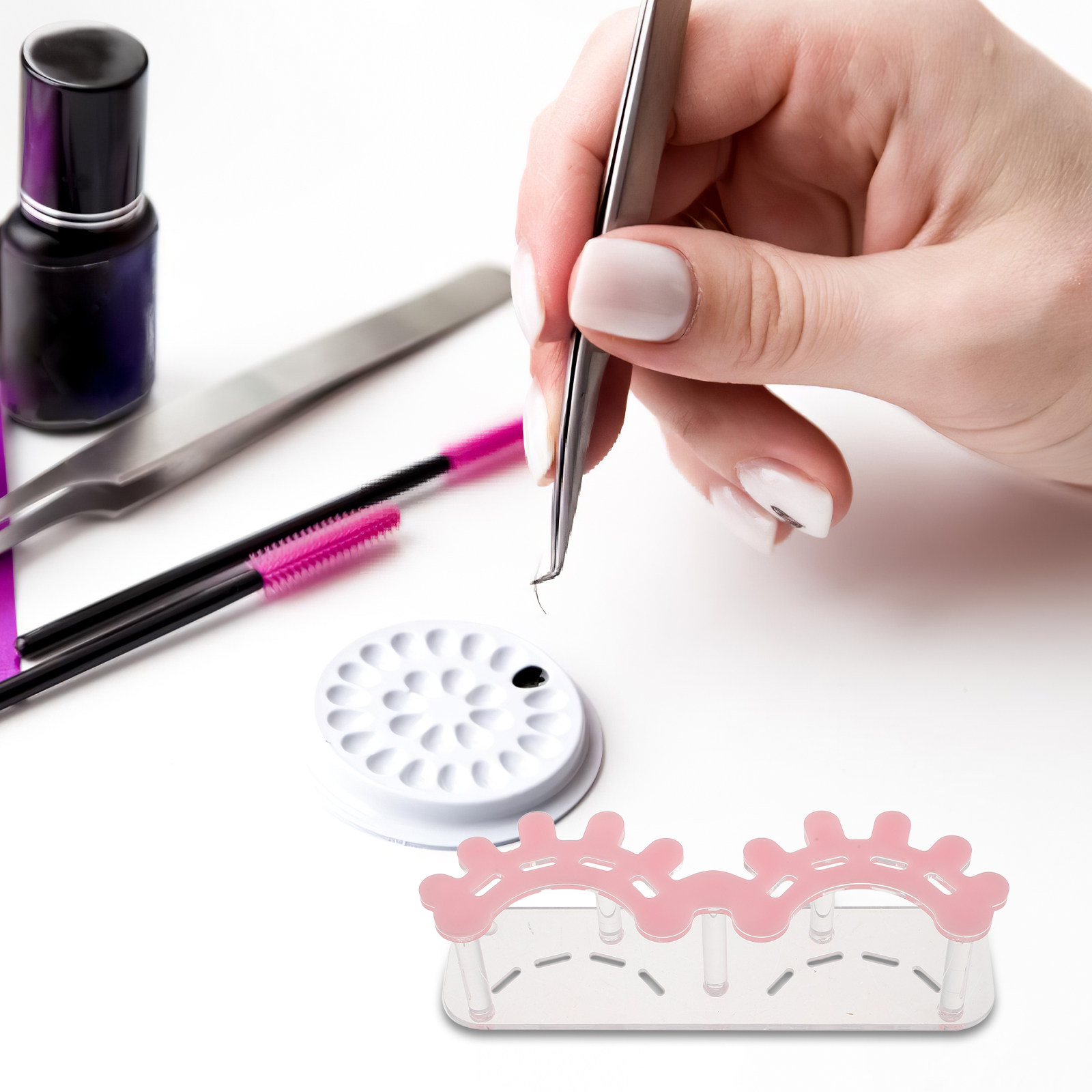 Eyelash Extension No 8 - Acrylic Lash Tweezer Holder Stand 8-Slots