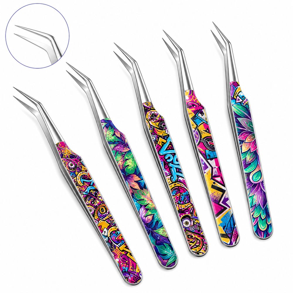 Lash Mapping Sticker - Metal Curved Stickers Tweezers High Precision