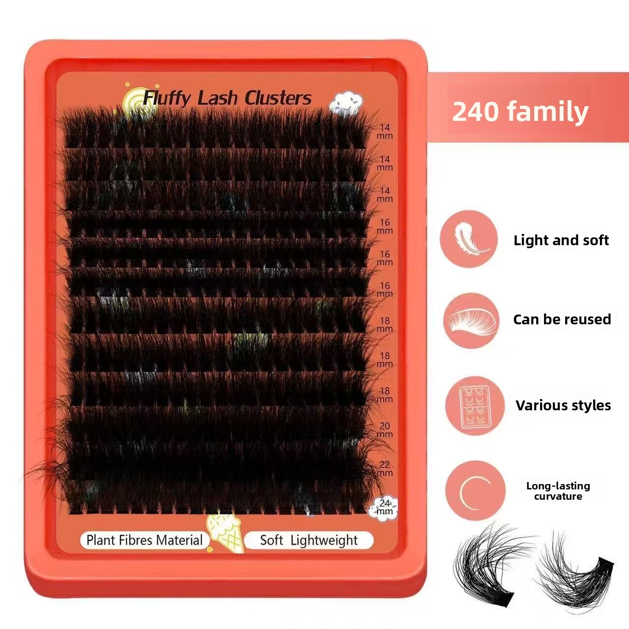Eyelash Extension Home Service - 80D-100D 8D Fluffy Cluster Lash Extensions
