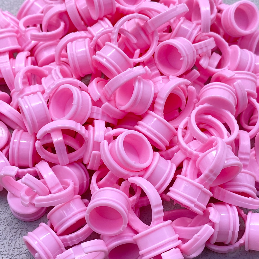 100Pcs Disposable Glue Ring Cu - Eyelash Extension Examples recension och pris