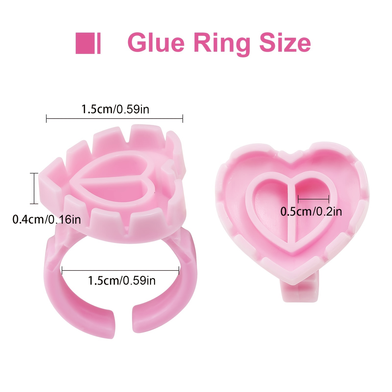 100PCSHeart Eyelash Glue Rings - Eyelash Extension Examples recension och pris