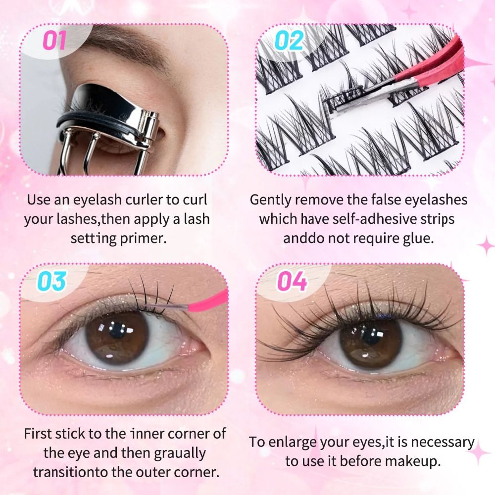 24 Rows 8-13mm Length False Ey - Eyelash Extension No 8 recension och pris