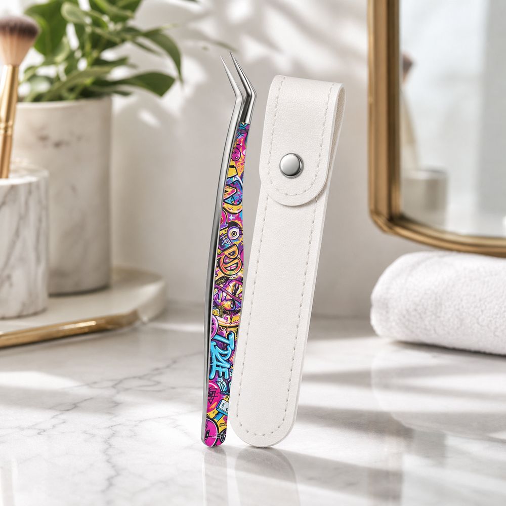 Metal Curved Stickers Tweezers - Lash Mapping Sticker recension och pris