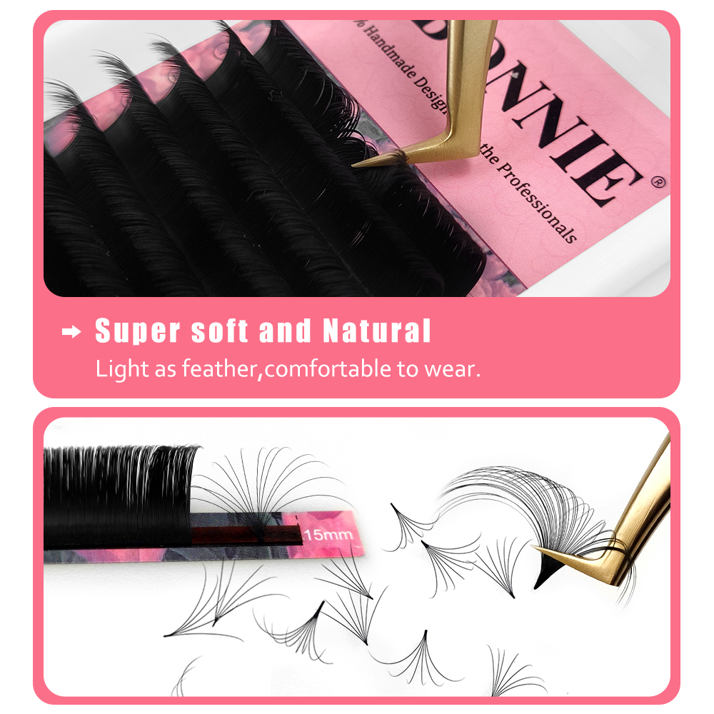 ABONNIE Matte Black Easy Fan L - Eyelash Extension Mega Volume recension och pris